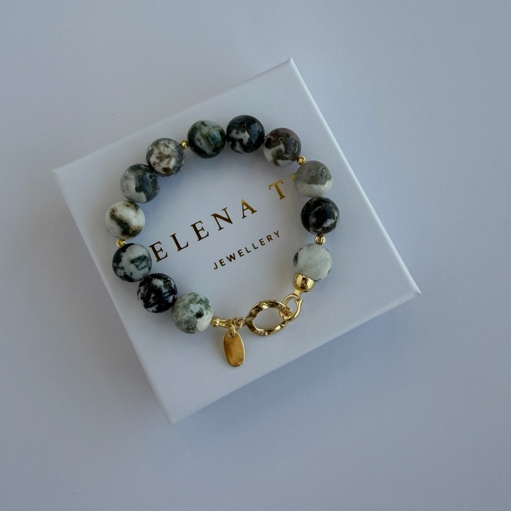 711 Agate Stone Gold  Bracelet